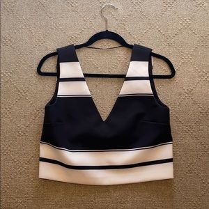 Kendall and Kyle striped v-neck crop